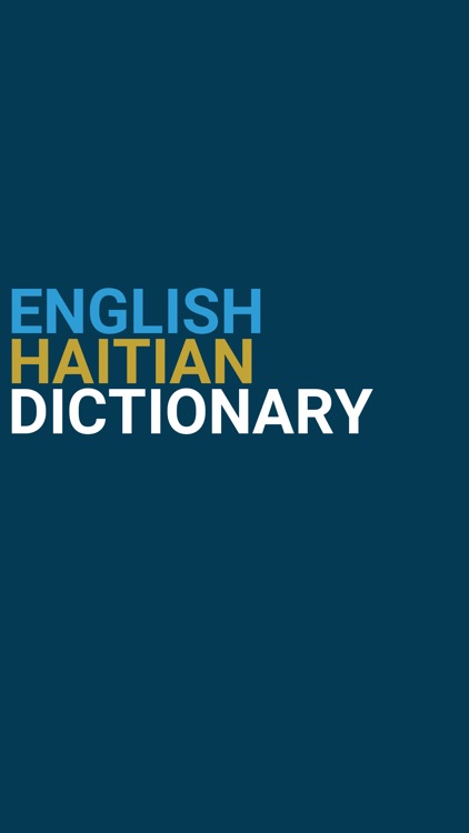 English : Haitian Dictionary