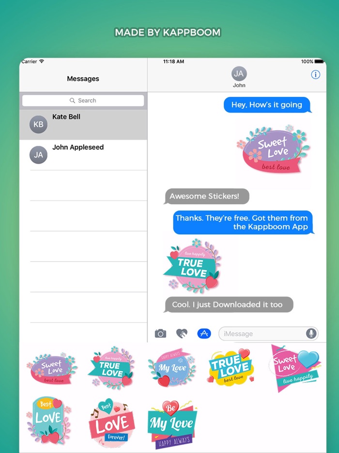 Geometric Love Badge Stickers