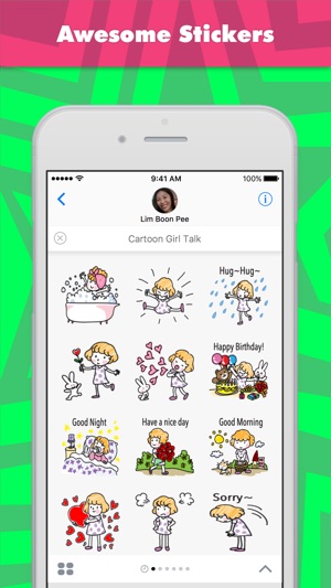 Cartoon Girl Talk stickers by wenpei for iMessage(圖1)-速報App