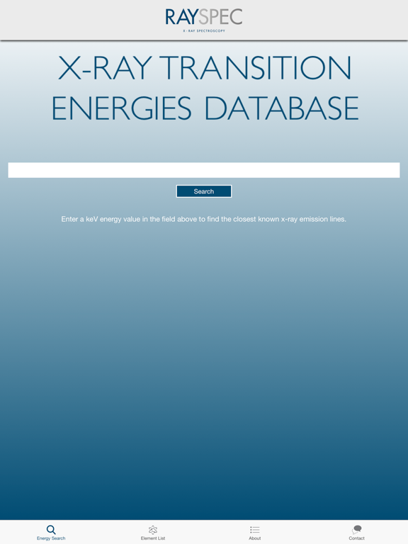 Screenshot #4 pour RaySpec X-ray Transition Energies Database
