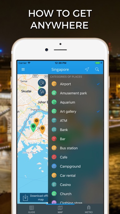 Singapore Travel Guide with Offline Street Map screenshot 3