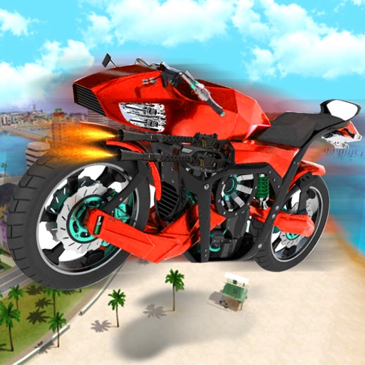 Flying Drone Bike Robot: Extreme Motorcycle iOS App