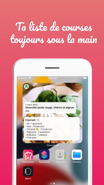 PlannyMeal, Liste de courses