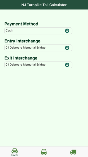 NJ Turnpike Toll Calculator