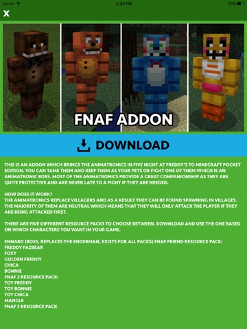 FNAF ADDONS FOR MINECRAFT POCKET EDITION (PE) screenshot 3