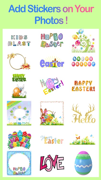 Easter Bunny Greeting Card With Frames & Stickers