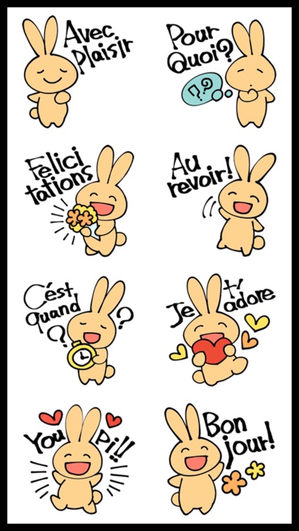 French Bunny Stickers