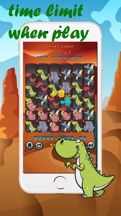 Dinosaur Match3 Games matching pictures for kids screenshot-4