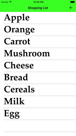 Big Font Shopping List