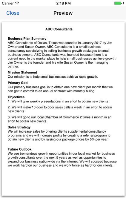 Business Plan Snapshot screenshot-4