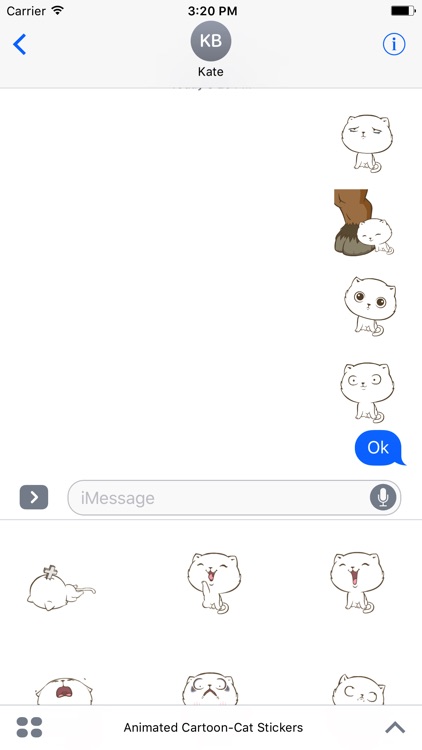 Animated Cartoon-Cat Stickers For iMessage screenshot-3