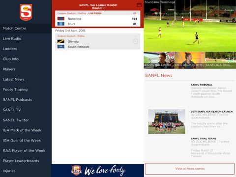 The SANFL App screenshot 2