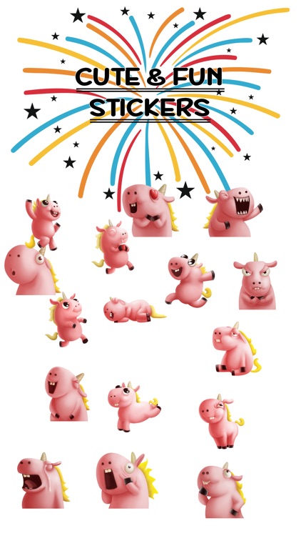 Pinky Fat 3d Unicorn Stickers