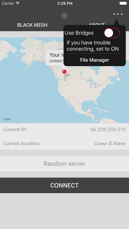 Black Mesh VPN: Tor anonymous private onion client