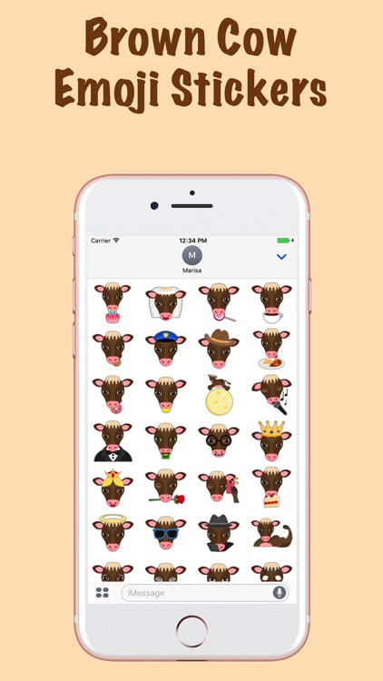 Brown Cow Emoji Stickers for iMessage