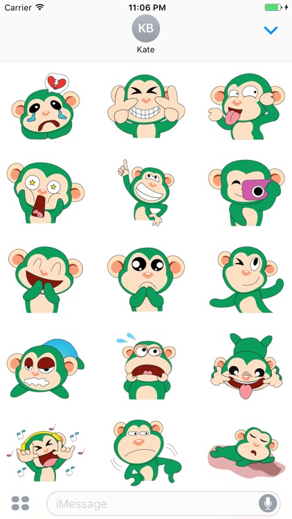 Kino The Funny Green Monkey Sticker