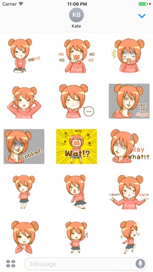 Mia The Happy Single Girl English Stickers(圖2)-速報App