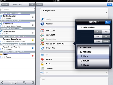 eTask for iPad screenshot 2