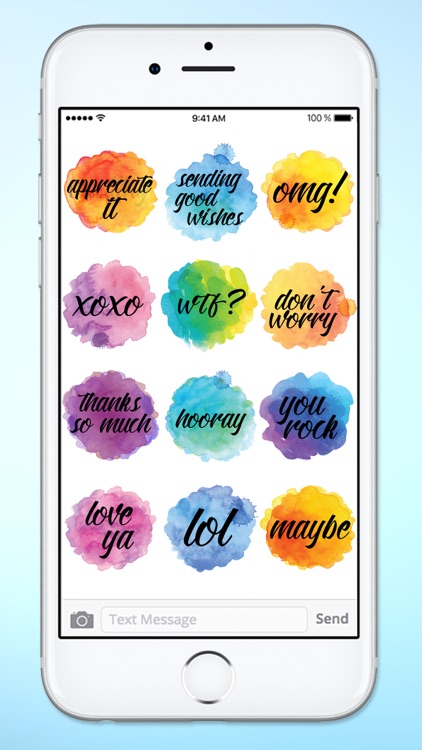 Watercolor Messages and Words Sticker Pack screenshot-4