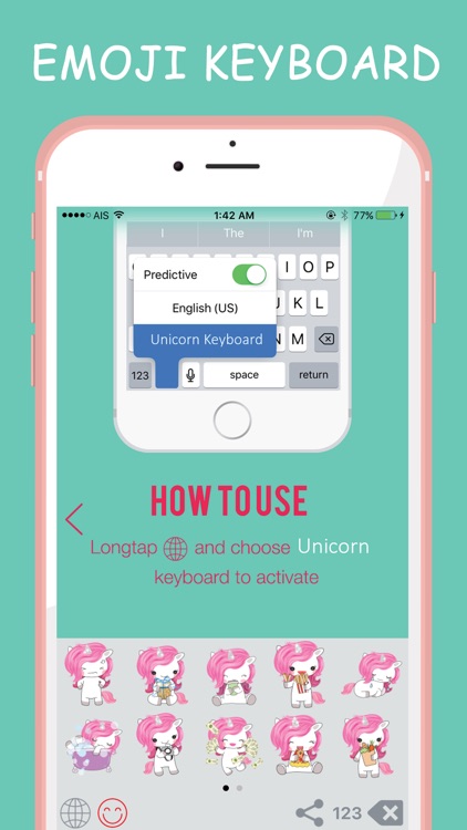 Unicorn Sticker Emoji Keyboard