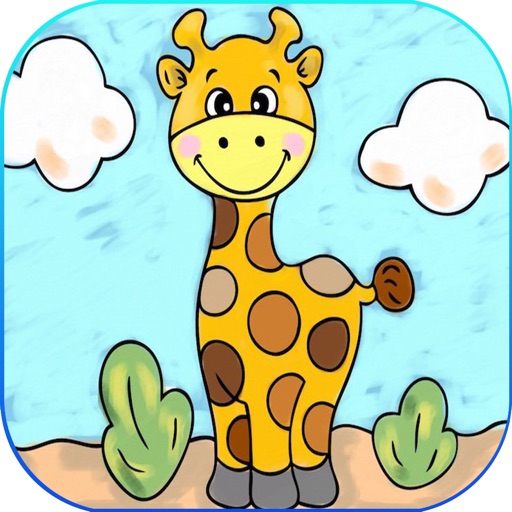 Coloring Book Cute Animals for kids Icon