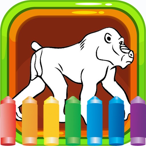 Baboon Monkey Coloring for Kids Icon