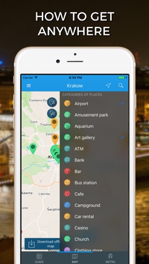 Krakow Travel Guide with Offline Street Map(圖3)-速報App