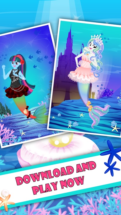 Pony Mermaid Dress Up - Games My Little Girls screenshot-3