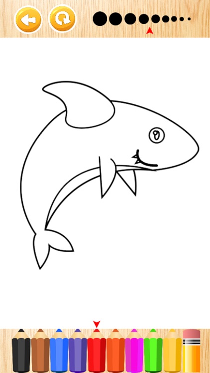 Shark in ocean coloring book games for kids