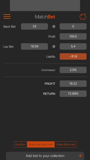 MatchBet - Match Betting Calc