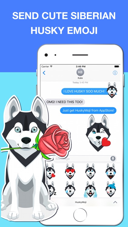 HuskyMoji - Siberian Husky Emoji Keyboard Stickers