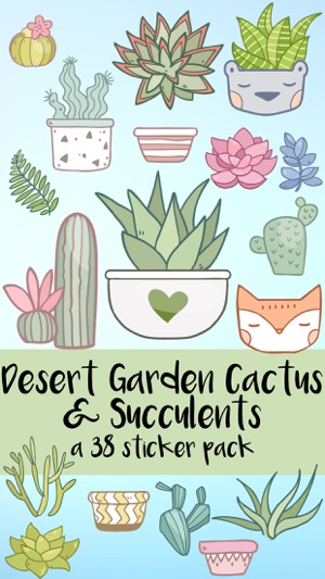 Desert Garden Cactus & Succulents Sticke