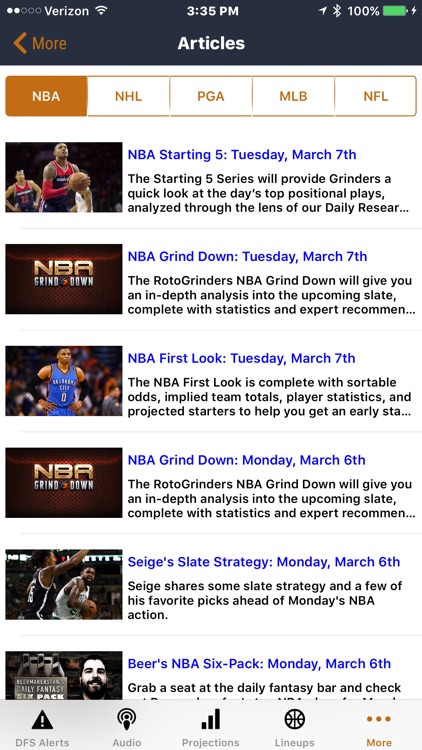 RotoGrinders - DFS Strategy, Lineups, and Alerts screenshot-3