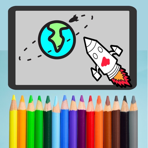 Rocket Space Coloring - Planets and Stars Fun iOS App