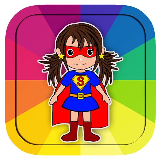 Super Hero Beauty Coloring Page Game Version Icon