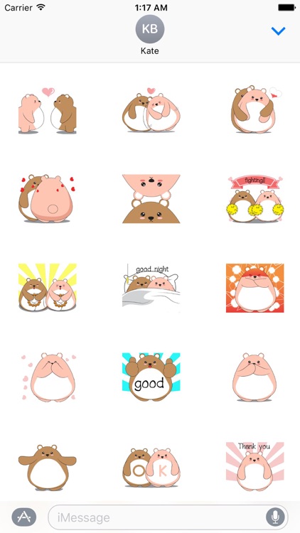 Animated Couple Fat Bear Sticker