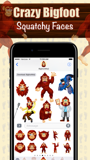 BigfootMoji – Crazy Sasquatch & Bigfoot Emojis(圖2)-速報App