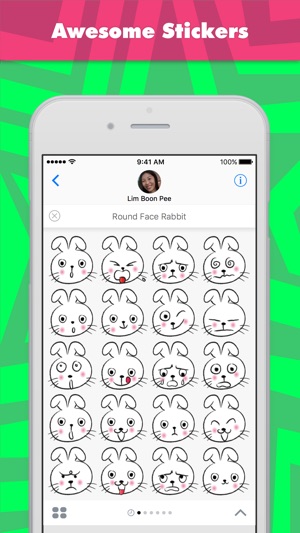 Round Face Rabbit贴纸，设计：wenpei