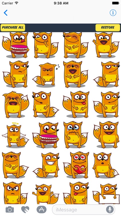 Cute Fox Stickers - 50 Cartoon Orange Fox Stickers