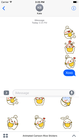 Cartoon-Rice Stickers Pack For iMessage(圖4)-速報App