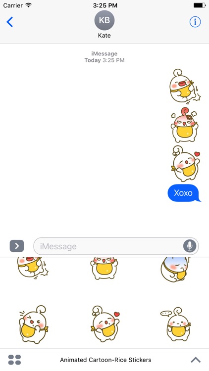 Cartoon-Rice Stickers Pack For iMessage screenshot-3