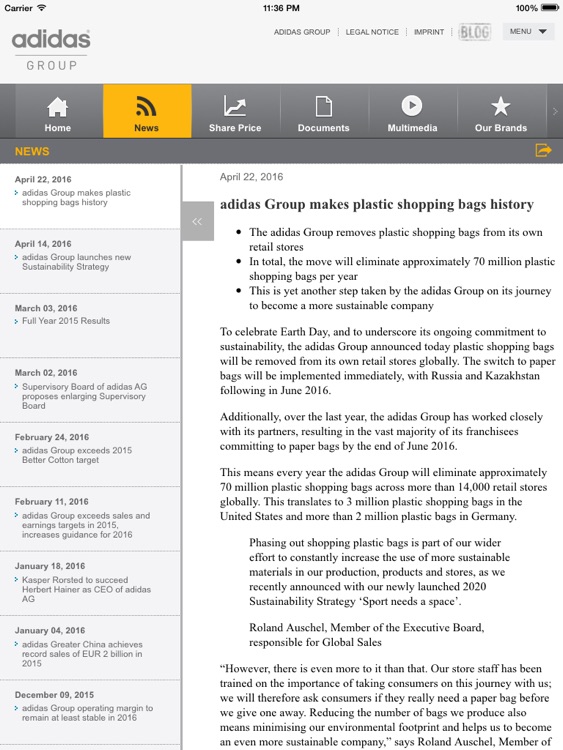 adidas Investor Relations iPad screenshot-3