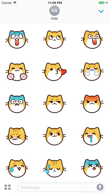 Kitten Facial Emoji Stickers