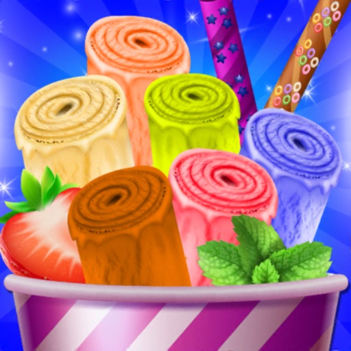 彩色冰淇淋卷机logo