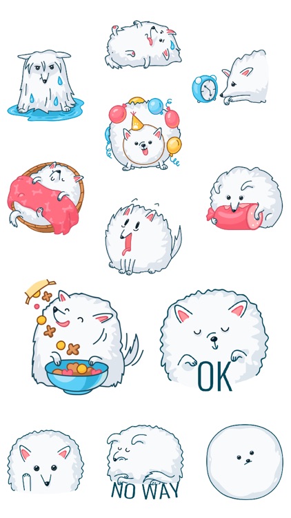 Fluffy Pomeranian Dog Stickers