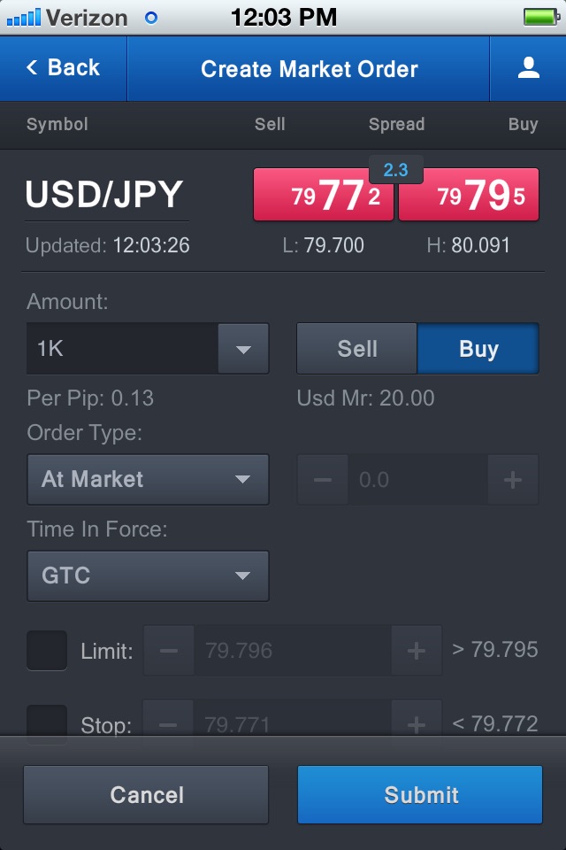 FXCM Trading Station Mobile screenshot 3