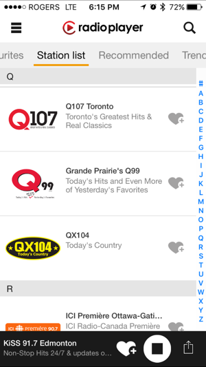 Canada online radio stations in vox player. radio app for mac download