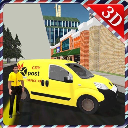 Postman Delivery Van Simulator & City Mail Truck Icon