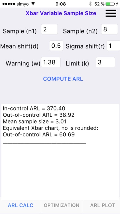 Average Run Length Control Chart