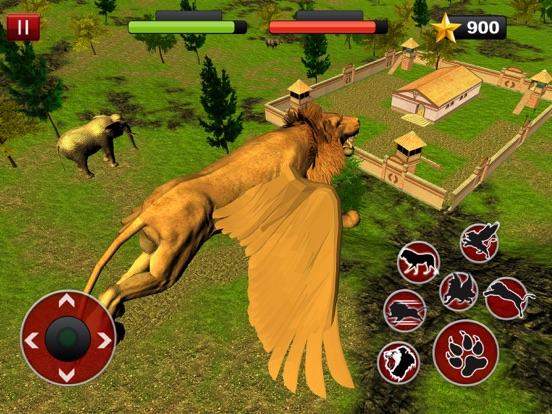Летающий лев Симулятор: Злой дикий бой животных на iPad